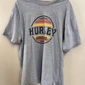 Hurley Est. 1999 Mens Gray Graphic T-Shirt XL Cotton Blend Retro Style Casual